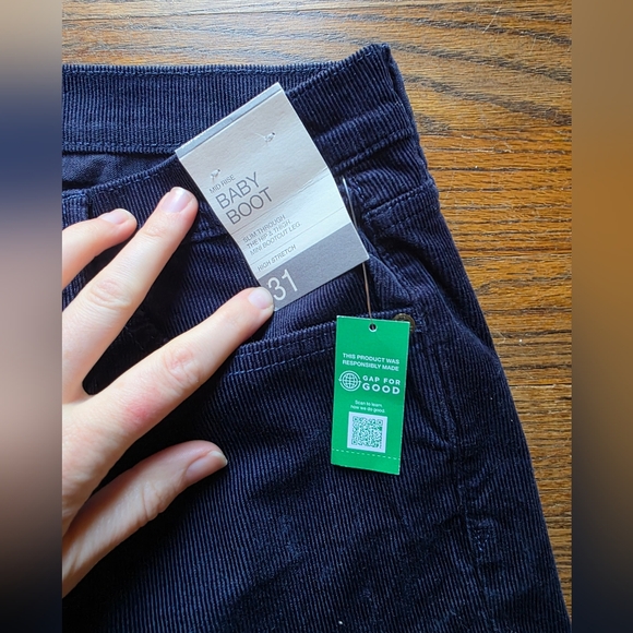 GAP Size 31 Corduroy Dark Blue Boot Cut Pants - Picture 2 of 5